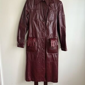 Etienne Aigner 70s Vintage Leather Coat size 14
